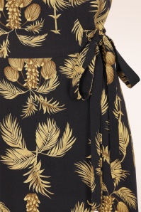 Banned Retro - Carol Golden Hour midi wikkeljurk in zwart 6