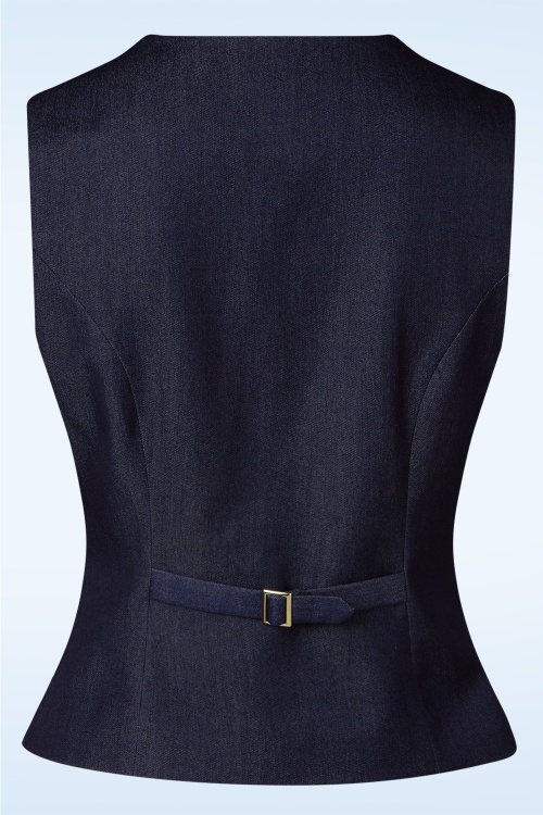 Topvintage Boutique Collection - Topvintage exclusive ~ Sylvie gilet in marineblauw 2
