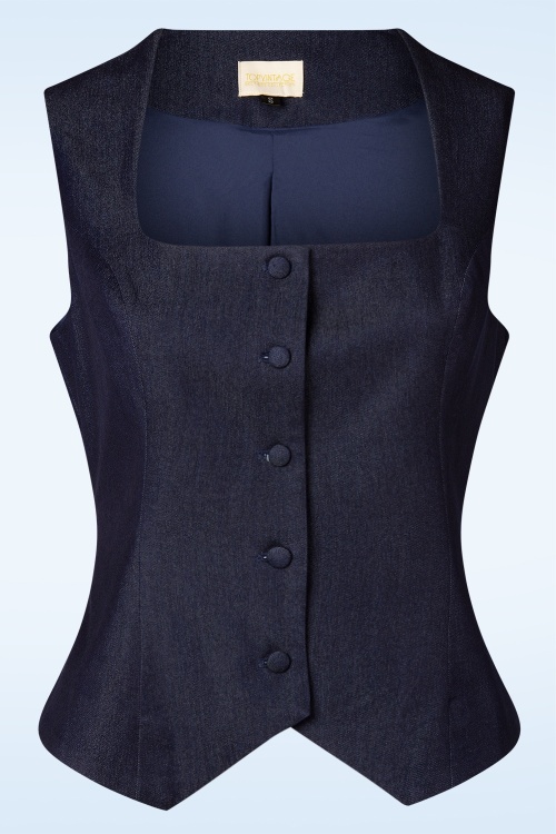 Topvintage Boutique Collection - Topvintage exclusive ~ Sylvie gilet in marineblauw