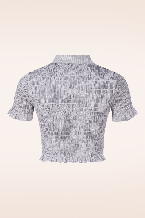 Glamorous - Cloudberry gingham katoenen smoktop in grijs 2