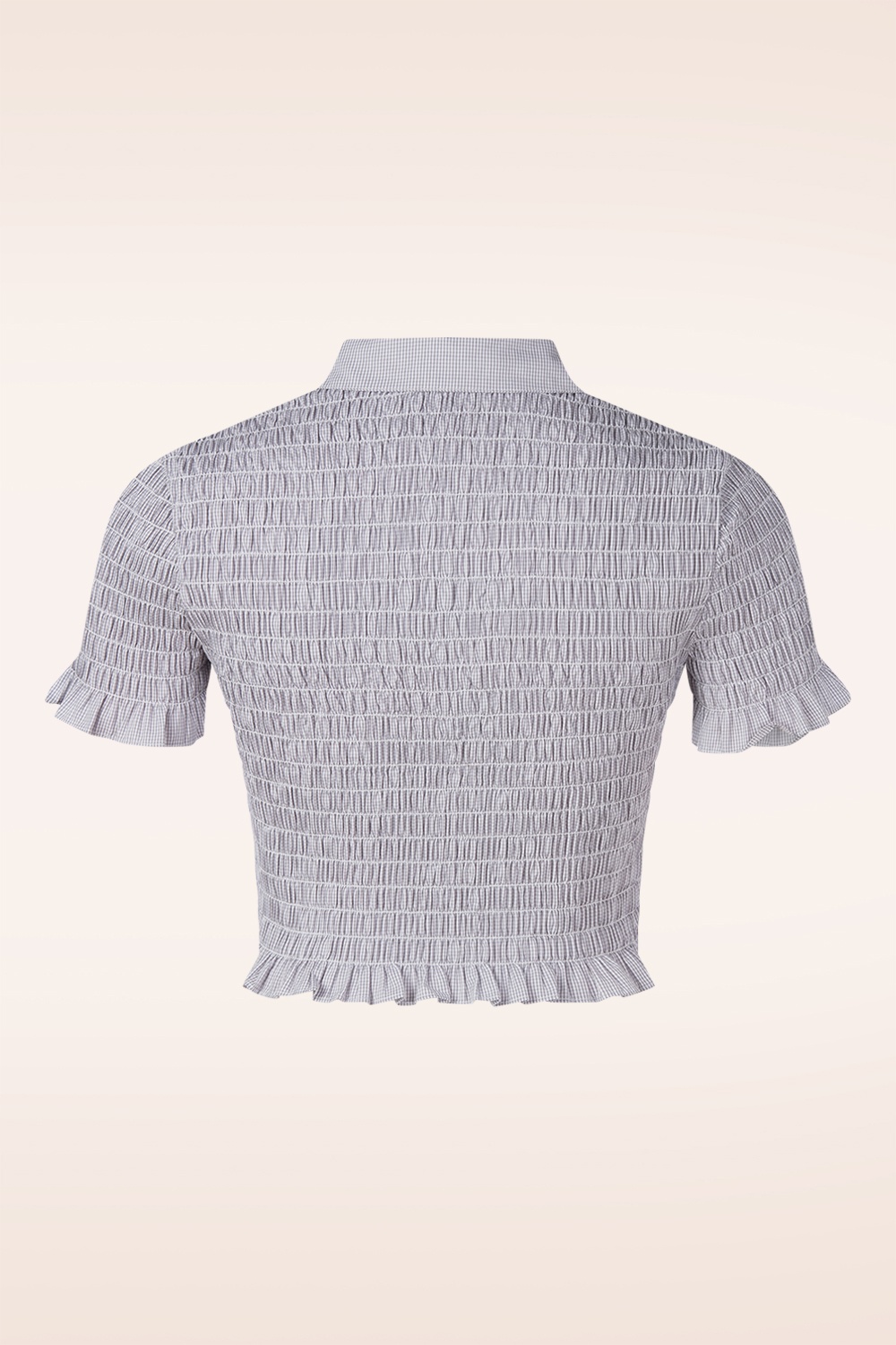 Glamorous - Cloudberry gingham katoenen smoktop in grijs 2