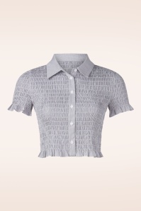 Glamorous - Cloudberry gingham katoenen smoktop in grijs