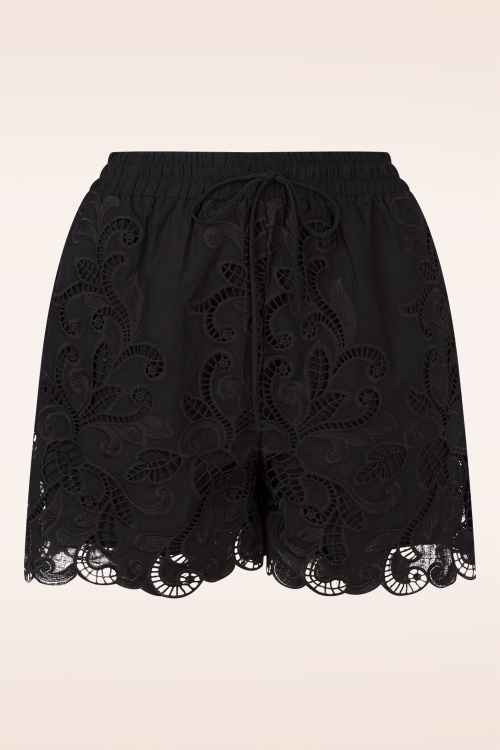 Glamorous - Luna broderie anglaise katoenen shorts in zwart