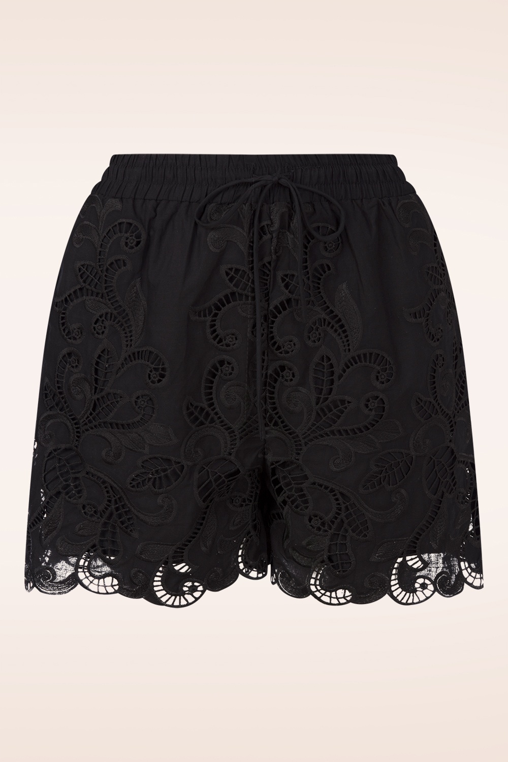 Glamorous - Luna broderie anglaise katoenen shorts in zwart