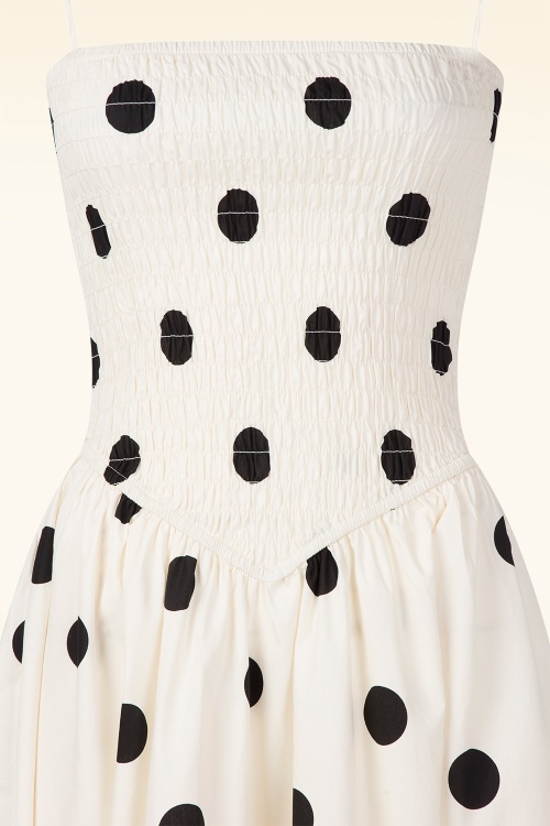 Glamorous - Patty polkadot maxi jurk in crème en zwart 2