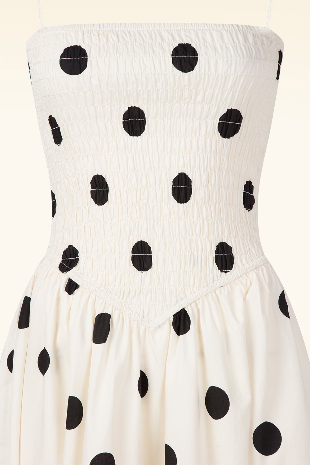 Glamorous - Patty polkadot maxi jurk in crème en zwart 2