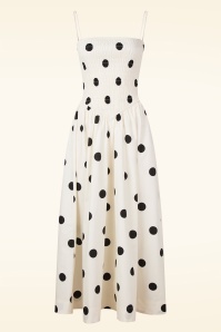 Glamorous - Patty polkadot maxi jurk in crème en zwart