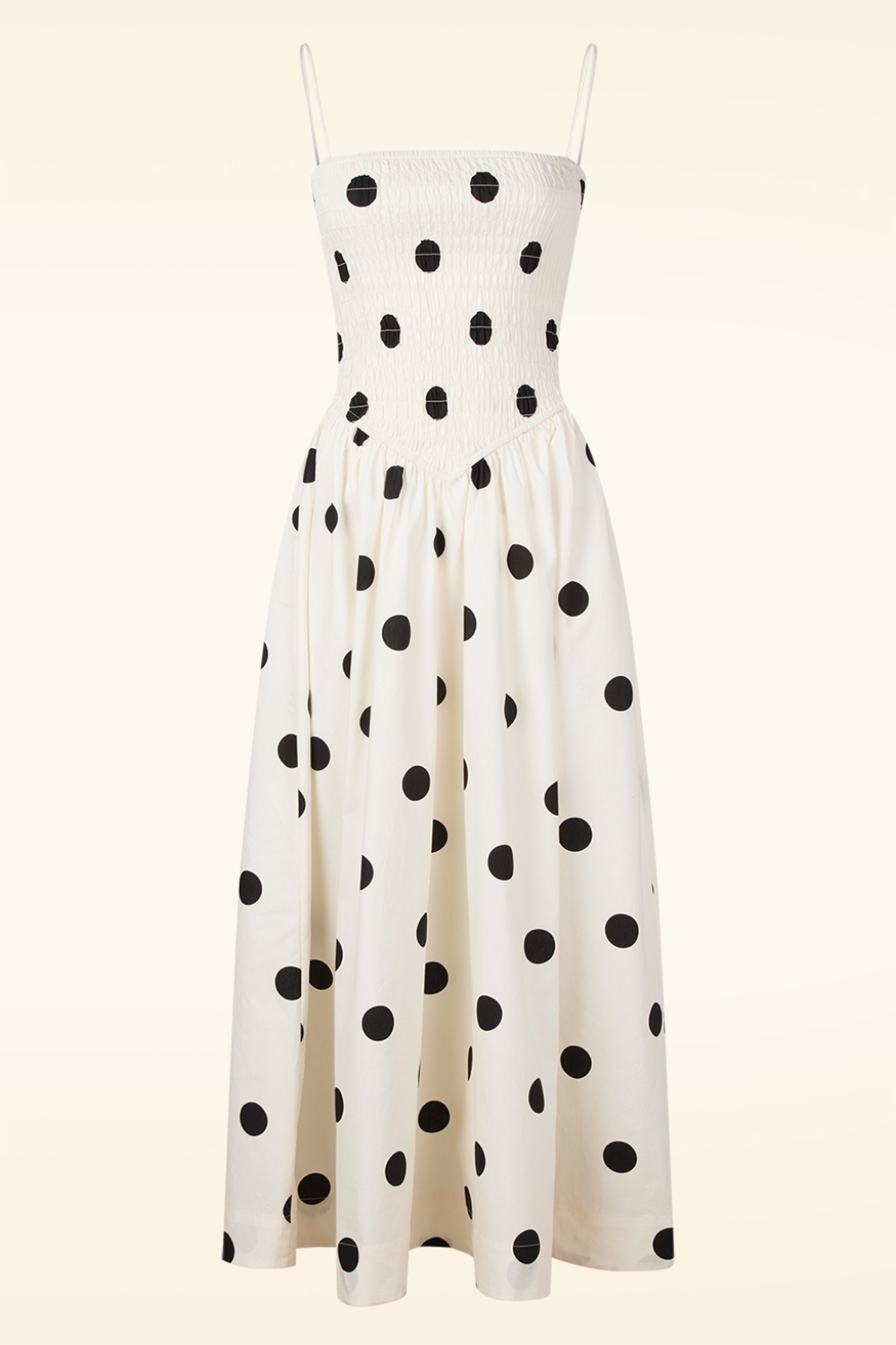 cream black polka dot dress Sascha Maxi Dress in Cream Black Polka Dot main image 1