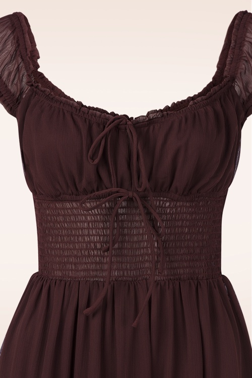 Glamorous - Ally midaxi jurk in diep bordeaux 2