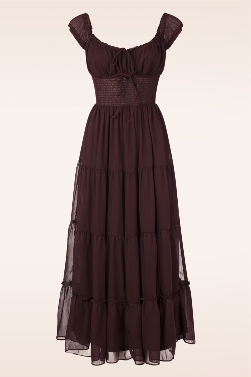 Glamorous - Ally midaxi jurk in diep bordeaux