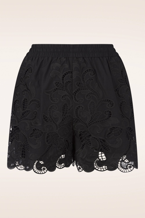 Glamorous - Luna broderie anglaise katoenen shorts in zwart 2