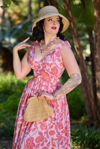 Miss Candyfloss - Orlane Pia Floral swing jurk in paars 2