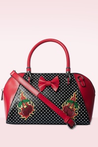 Banned Retro - Cherry Blaze handtas in zwart en rood 2