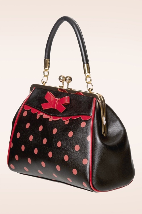 Banned Retro - Crazy Little Thing tas in zwart en rood 2