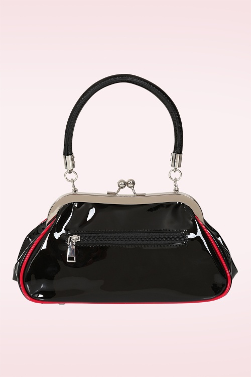 Banned Retro - Billie Jean handtas in zwart en rood 3