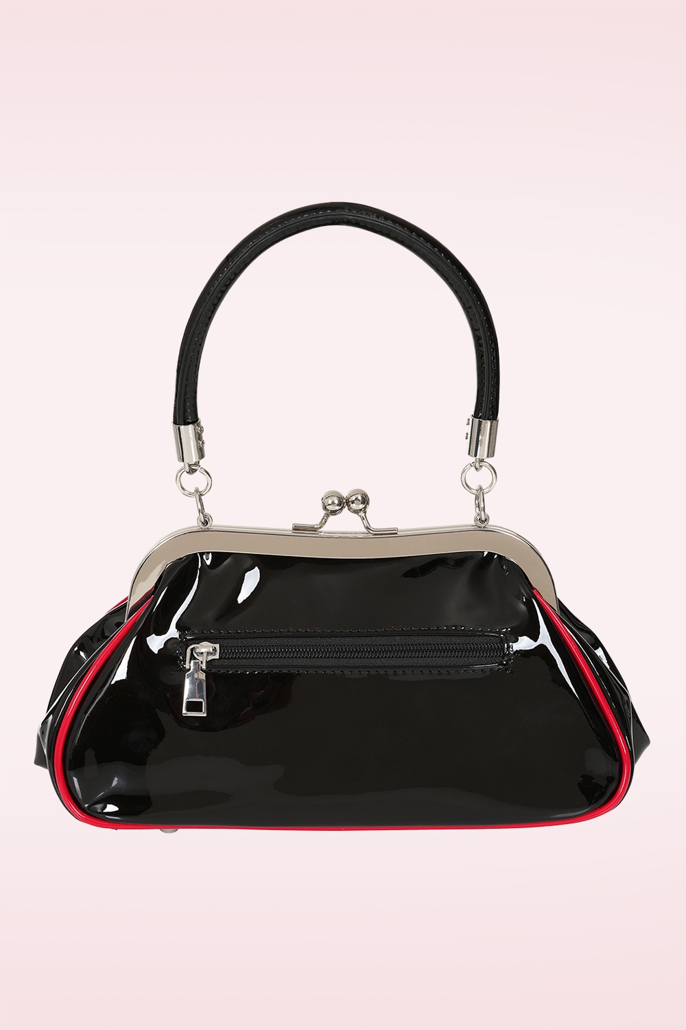 Banned Retro - Billie Jean handtas in zwart en rood 3