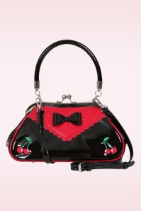 Banned Retro - Billie Jean handtas in zwart en rood 2