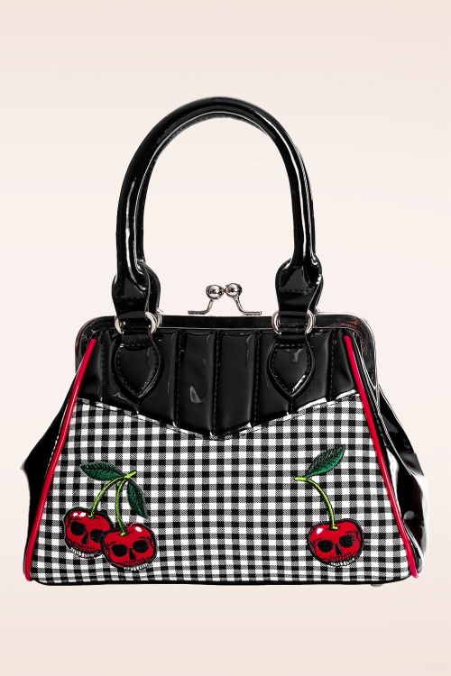 Banned Retro - Rockabilly Cherry handtas in zwart