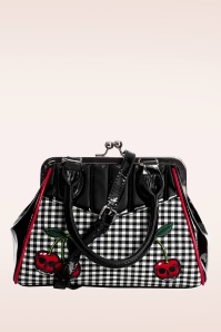 Banned Retro - Rockabilly Cherry handtas in zwart 4