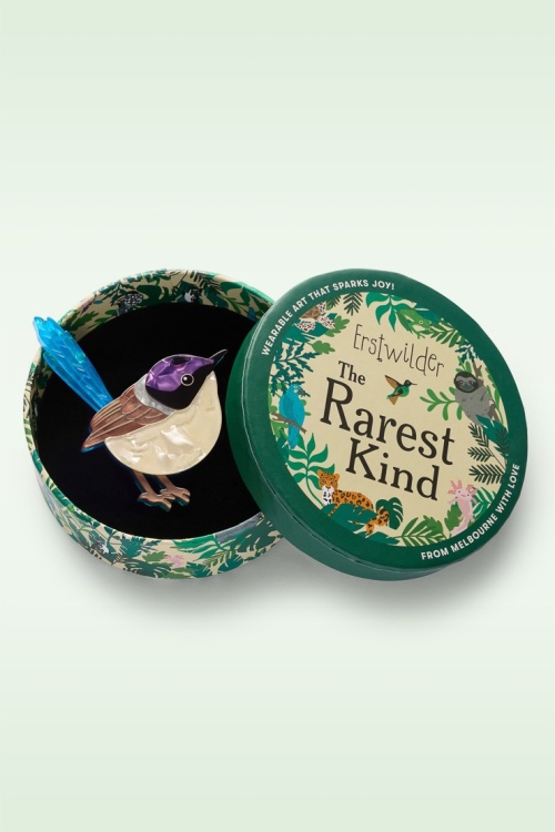 Erstwilder - Purple-Crowned Fairy Wren broche 2