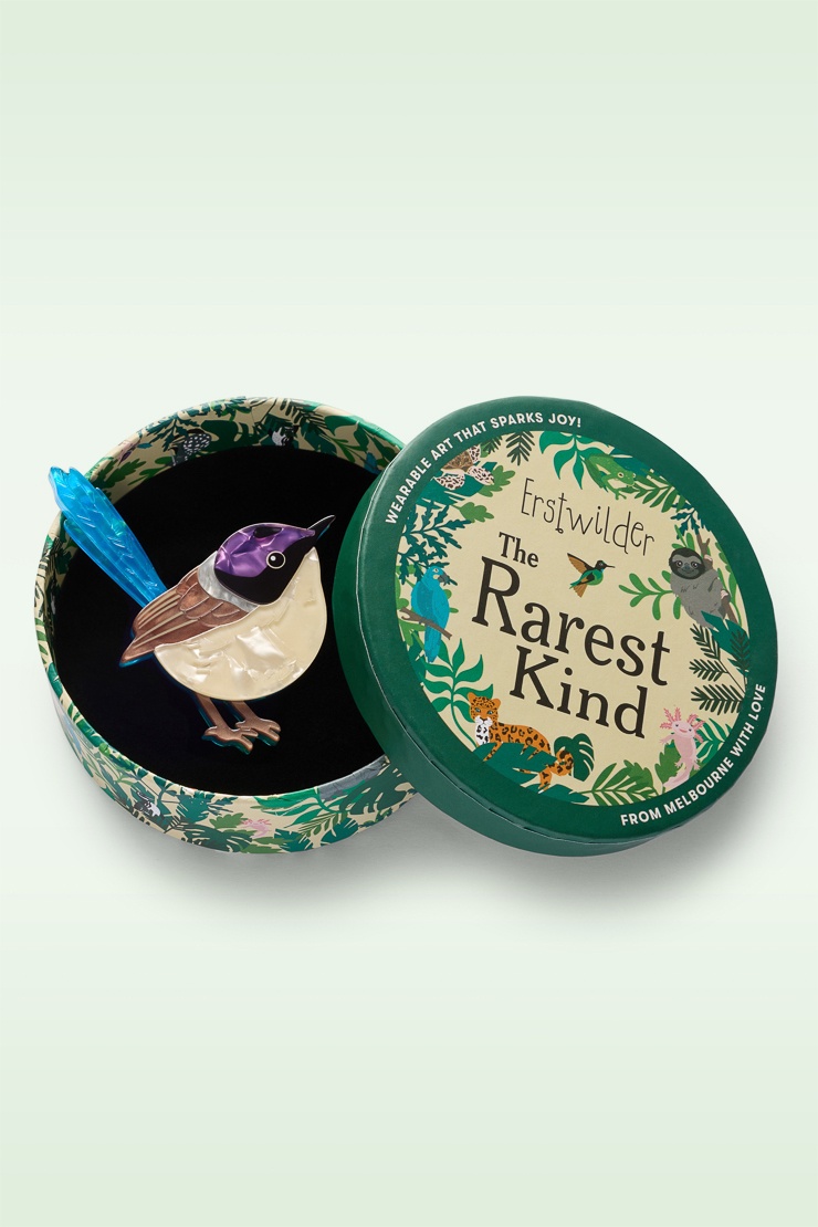 Erstwilder - Purple-Crowned Fairy Wren broche 2