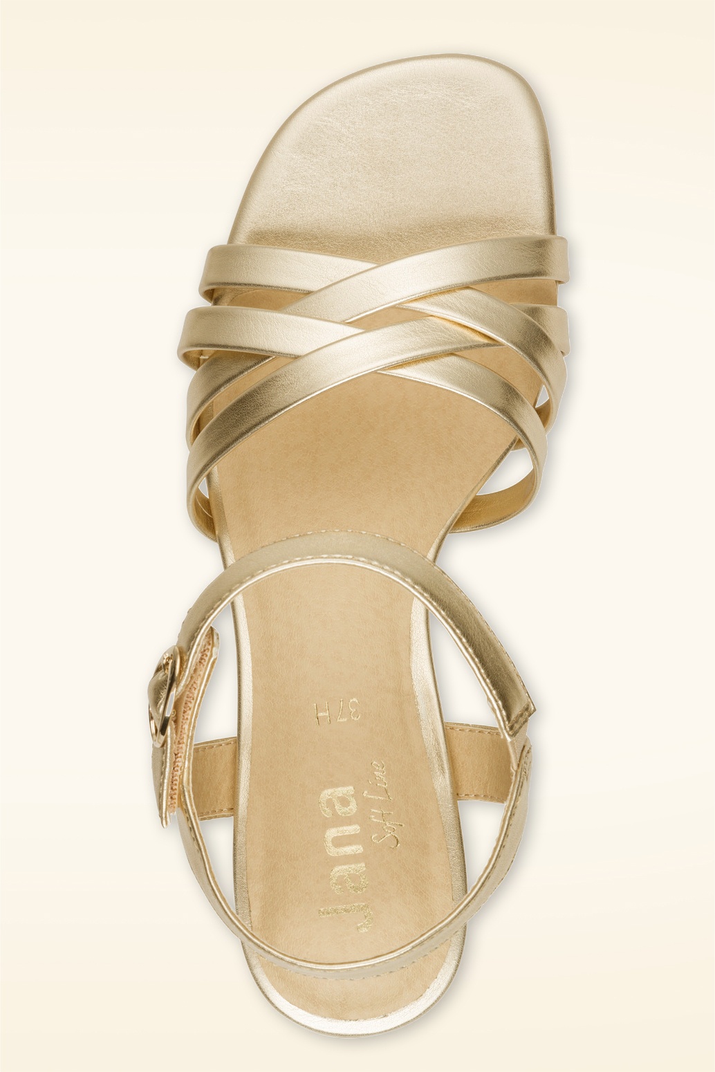 Jana Shoes - Yara Softline Vegan sandaaltjes in goud 4