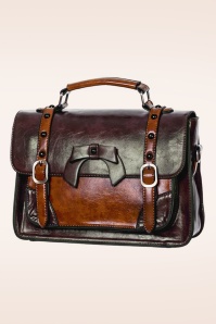 Banned Retro - Buckled and Bowed Messenger handtas in donkere koffie