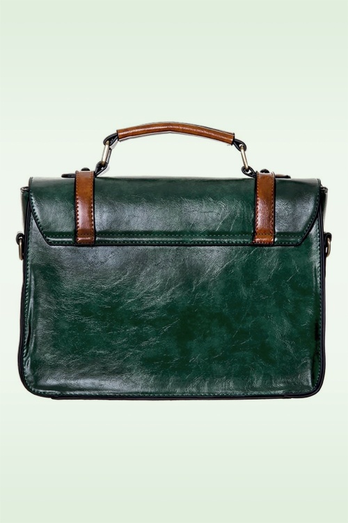 Banned Retro - Buckled and Bowed Messenger handtas in groen 2