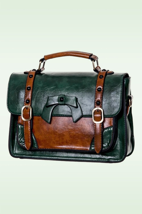 Banned Retro - Buckled and Bowed Messenger handtas in groen