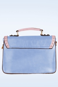 Banned Retro - Scandal Office handtas in lichtblauw en roze 3