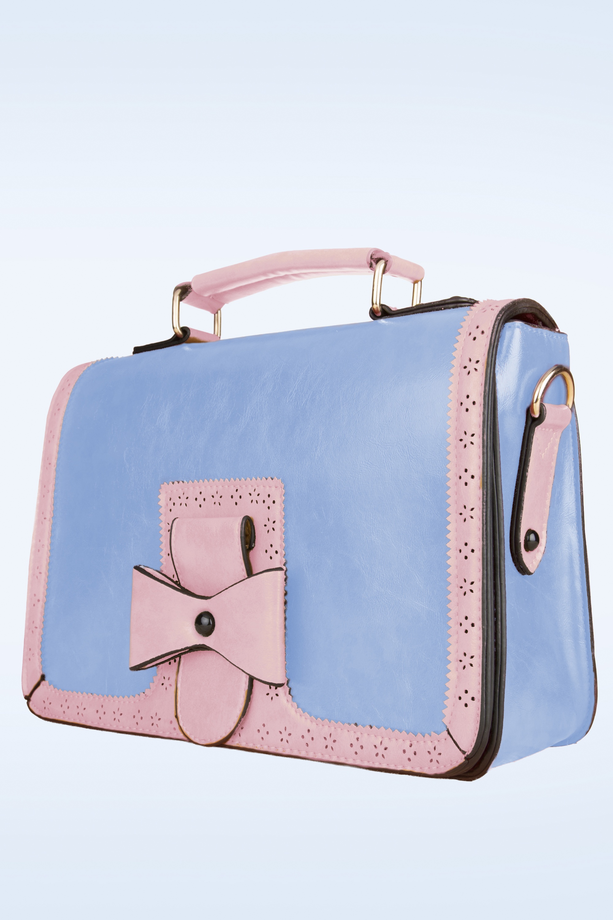 Banned Retro - Scandal Office handtas in lichtblauw en roze 2
