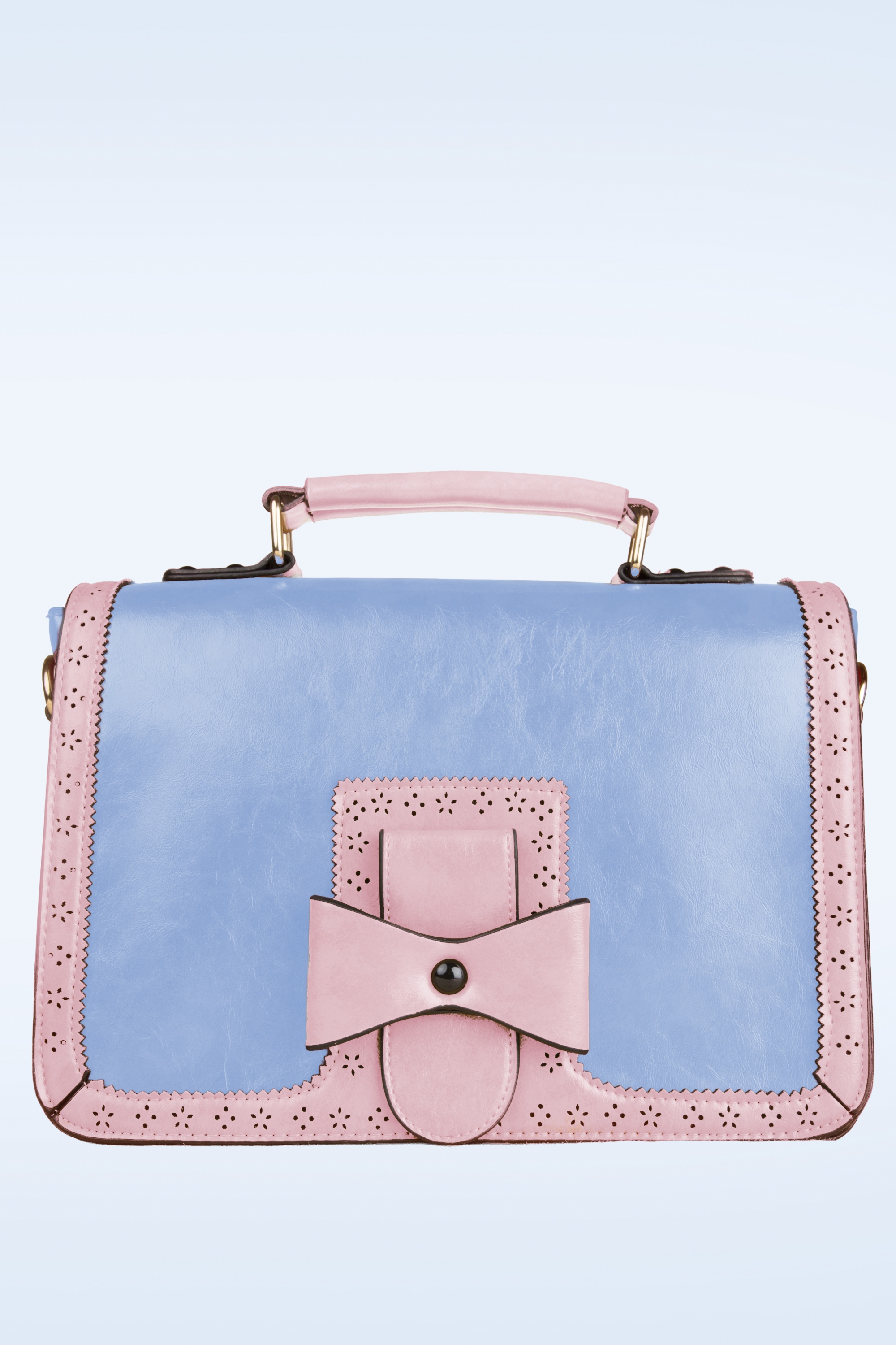 Banned Retro - Scandal Office handtas in lichtblauw en roze