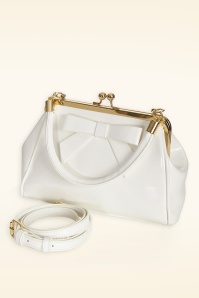 Banned Retro - California Nights lak handtas in gebroken wit 2