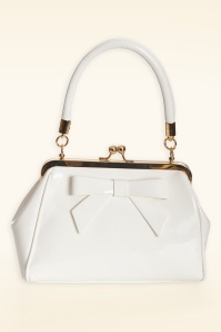 Banned Retro - California Nights lak handtas in gebroken wit 3