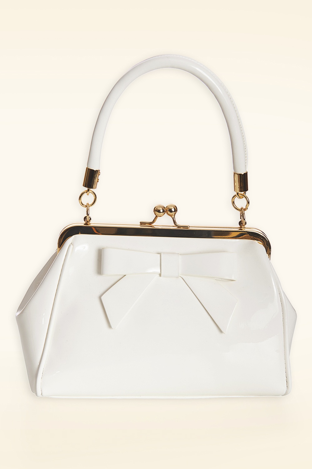 Banned Retro - California Nights lak handtas in gebroken wit 3