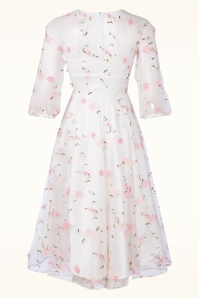 Vintage Diva  - Topvintage exclusive ~ Grace Elizabeth swing jurk met tule in wit 5