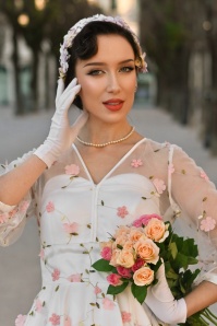 Vintage Diva  - Topvintage exclusive ~ Grace Elizabeth swing jurk met tule in wit 3