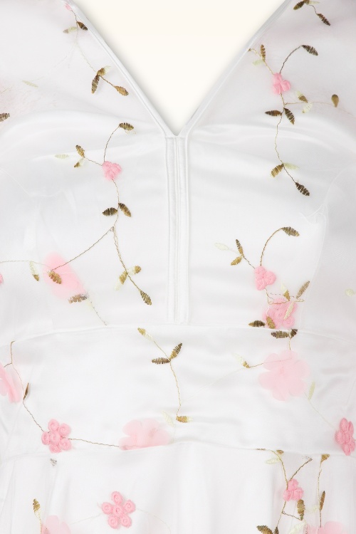 Vintage Diva  - Topvintage exclusive ~ Grace Elizabeth swing jurk met tule in wit 6