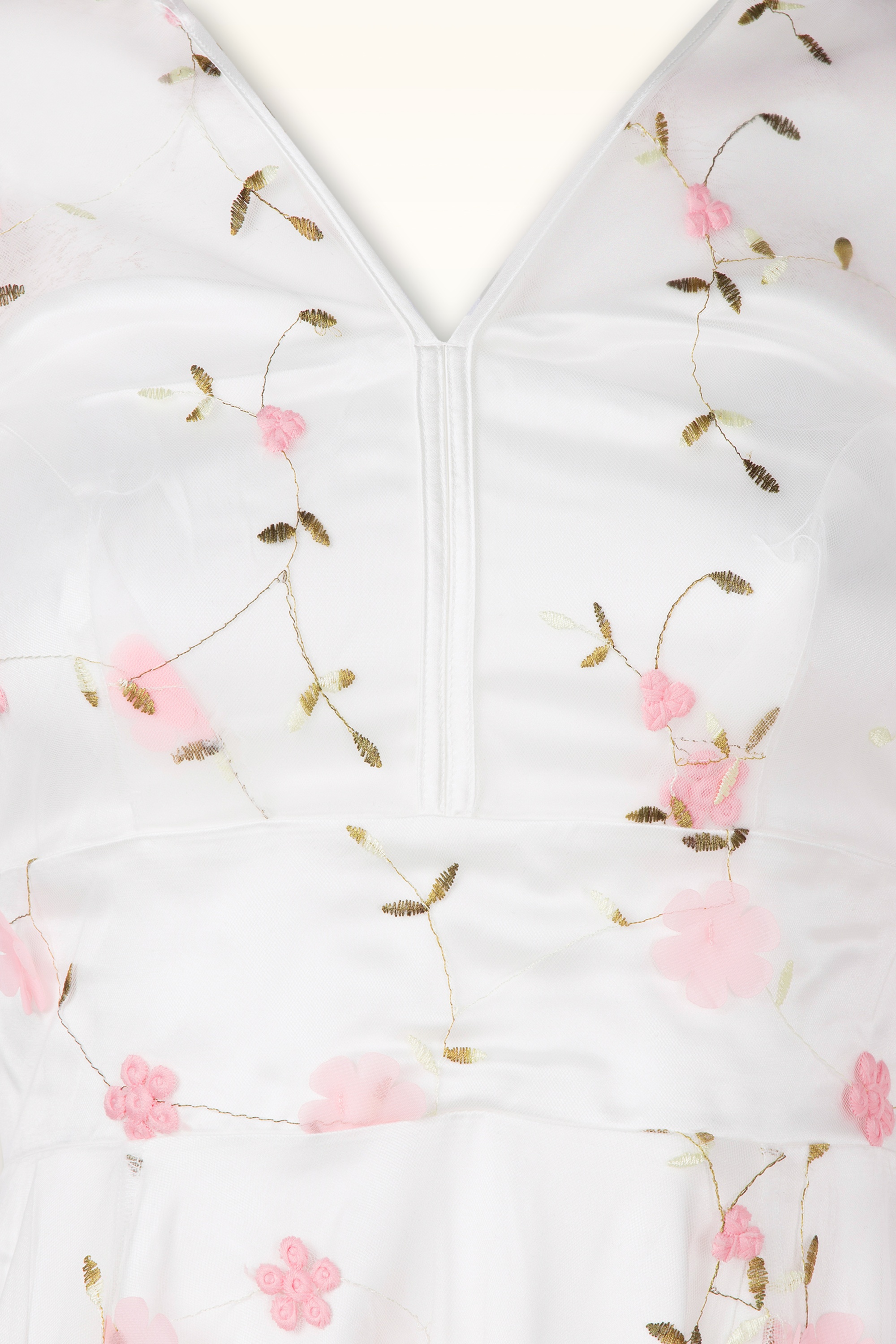 Vintage Diva  - Topvintage exclusive ~ Grace Elizabeth swing jurk met tule in wit 6