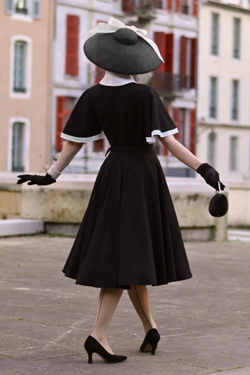 Vintage Diva  - Topvintage exclusive ~ Coco Eliza swing jurk in zwart 6