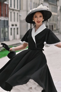 Vintage Diva  - Topvintage exclusive ~ Coco Eliza swing jurk in zwart 4
