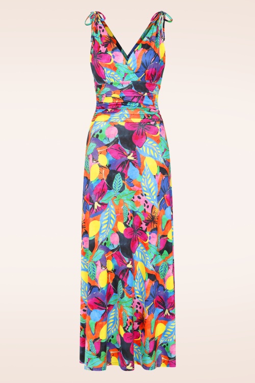 Vintage Chic for Topvintage - Topvintage exclusive ~ Grecian Tropical maxi jurk in multi