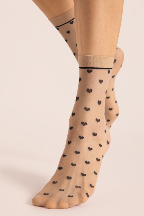 Fiorella - Elia Heart sokken in beige