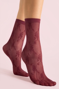 Fiorella - Rosa sokken in bordeaux