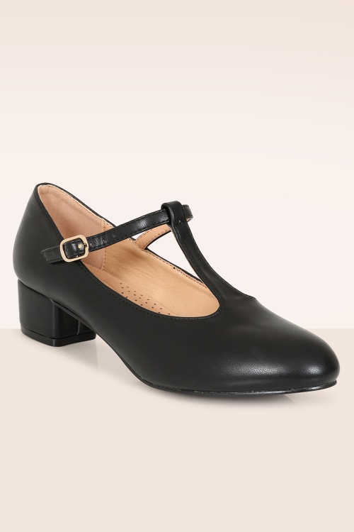 Banned Retro - Mary Jane T-Strap pumps in zwart 2