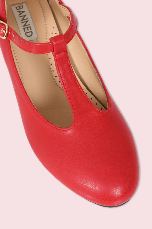Banned Retro - Mary Jane T-Strap pumps in rood 3