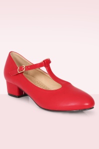 Banned Retro - Mary Jane T-Strap pumps in rood 2