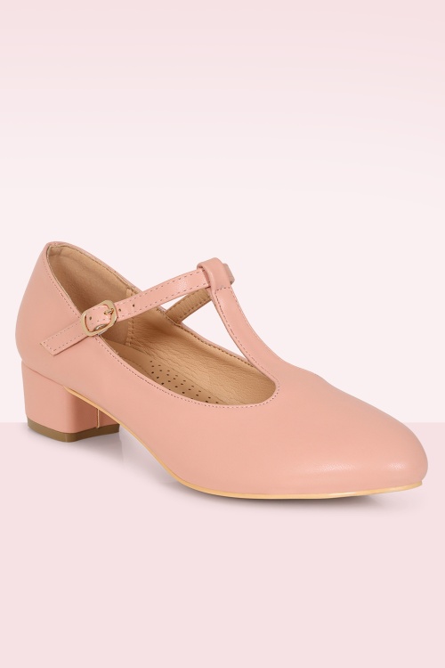 Banned Retro - Mary Jane T-Strap pumps in roze 2