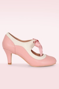 Banned Retro - April Jean pumps in roze en crème