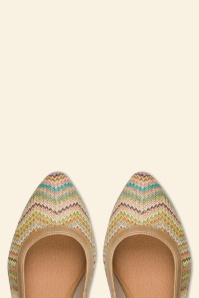 Jana Shoes - Zoe Zigzag Softline Vegan slingbacks in beige and multi 3